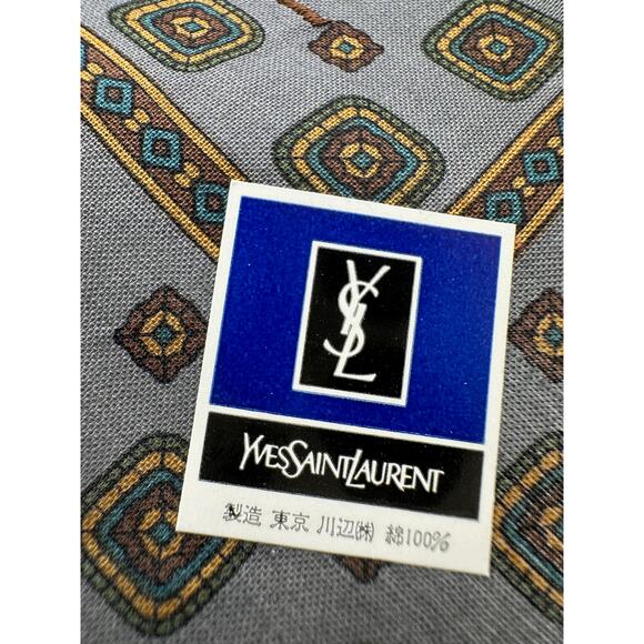 Yves Saint Laurent Vintage Handkerchief / Pocket Square / Small Scarf 19" - Picture 8 of 11